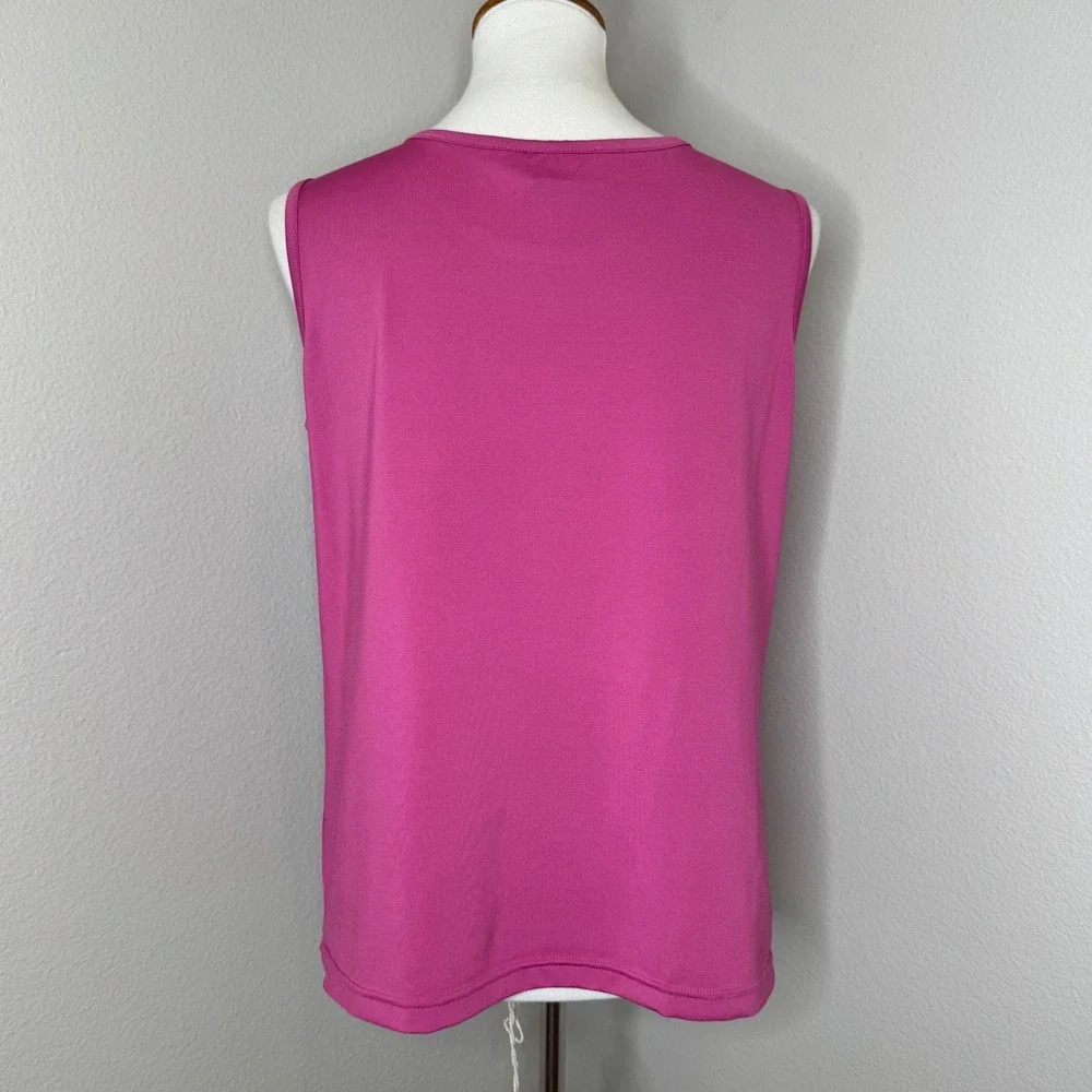SUSAN GRAVER Cutout Embroidered Top &‎ Matching Tank Set MED Pink Linen Blend